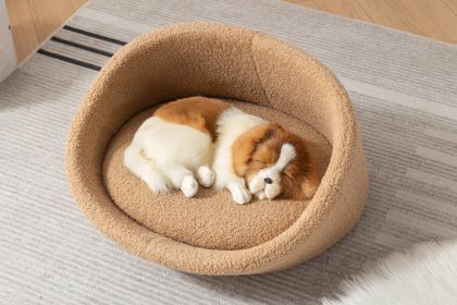 PANGPANG Cat Bed Pet Sofa With Solid Wood frame, Cashmere cover,Mid Size,Brown color