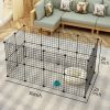 Pet Playpen, Small Animal Cage Indoor Portable Metal Wire Yard Fence for Small Animals, Guinea Pigs, Rabbits Kennel Crate Fence Tent Black 24pcs (And