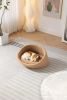 PANGPANG Cat Bed Pet Sofa With Solid Wood frame, Cashmere cover,Mid Size,Brown color