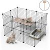 Pet Playpen, Small Animal Cage Indoor Portable Metal Wire Yard Fence for Small Animals, Guinea Pigs, Rabbits Kennel Crate Fence Tent Black 24pcs (And