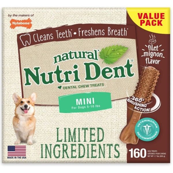 Nylabone Natural Nutri Dent Filet Mignon Dental Chews