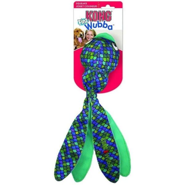 KONG Wubba Finz Blue Dog Toy
