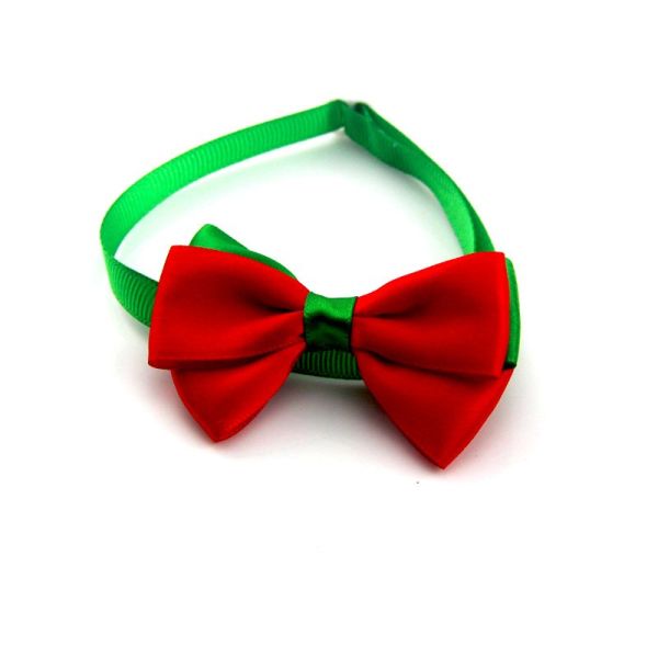 New Year Red And Green Christmas Series Pet Tie Bow Handcraft Jewelry Collar Dogs And Cats Bow Tie