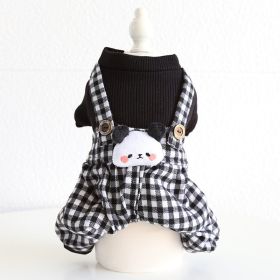 Lesser Panda Star Grid Pet Dog Clothes (Option: Black-XL)