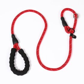 P Chain Pet Hand Holding Rope Reflective Silk Explosion-proof Pet Traction (Option: Red-M Diameter 10mm-1.4M)