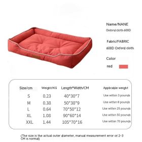 Bite Resistant Waterproof Dog Mat (Option: Red-XL)